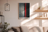 Paul Sinus Wandbild in 40x60cm The Edge of Red – Abstraktes Kunstwerk mit starkem Farbkontrast zwischen Schwarz, Grau und Rot