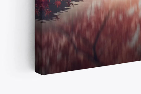 Paul Sinus Wandbild 120x80cm Japan Fuji Berg Baumkrone Herbstblätter Fischerboot