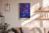 Paul Sinus Wandbild in 40x60cm The Twilight Leaves – Intensiv gefärbte Pflanzenblätter in Blauund Lilatönen, inspiriert vom Zauber der Dämmerung