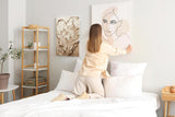 Paul Sinus 60x90cm Wandbild Kraft der Liebe in Beige – Plastische Herzkomposition mit floraler Struktur Blume