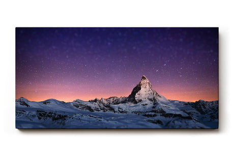 Sinus Art Wandbild 120x80cm Spektakuläre Darstellung des Matterhorns unter funkelndem Sternenhimmel