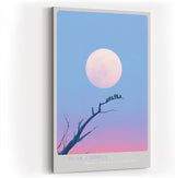 Paul Sinus Wandbild in 40x60cm Dusk Chorus Vögel auf einem Ast vor großem Mond im pastellfarbenen Abendhimmel
