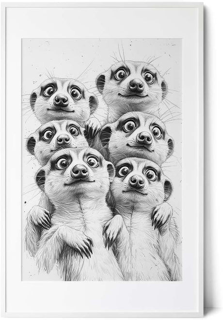 Paul Sinus Poster/Leinwandbild/Rahmenoption Lustiges Erdmännchenbild – Witzige Klo-Deko fürs Gäste-WC – Perfekt für Spaßvögel