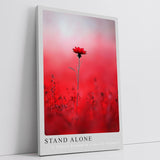 Paul Sinus Leinwandbild 60x90cm Stand Alone – Blume, Natur, Rot, Leidenschaft, Einsamkeit, Schönheit, Minimalismus, Kunst, Fotografie, Eleganz