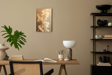 Paul Sinus 60x90cm Wandbild, Atemberaubende Dynamik in Schwungformen – Elegante Kunst in fließenden Beigetönen