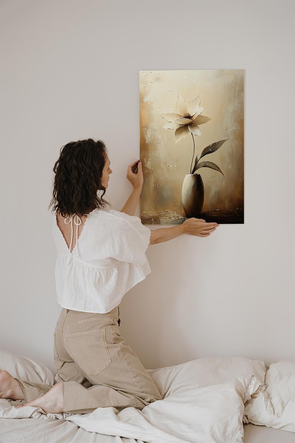 Paul Sinus 60x90cm Wandbild Pure Eleganz – Ausdrucksvolle Blume in Vase als stilvolles Highlight für florale Wandgestaltung