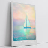 Paul Sinus Leinwandbild 40x60cm traumhafte Segelboot-Szene in pastellfarbenem Himmel und ruhigem Meer – kunstvolles Leinwandbild