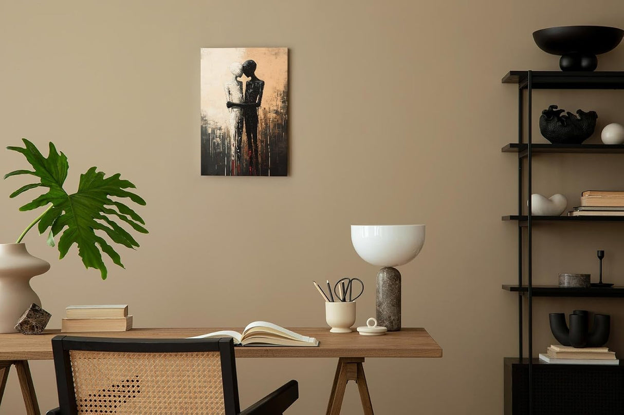 Paul Sinus 60x90cm Wandbild Pure Emotion – Ausdrucksvolle Umarmung als tiefgründiges Fokuskunstwerk auf Leinwand