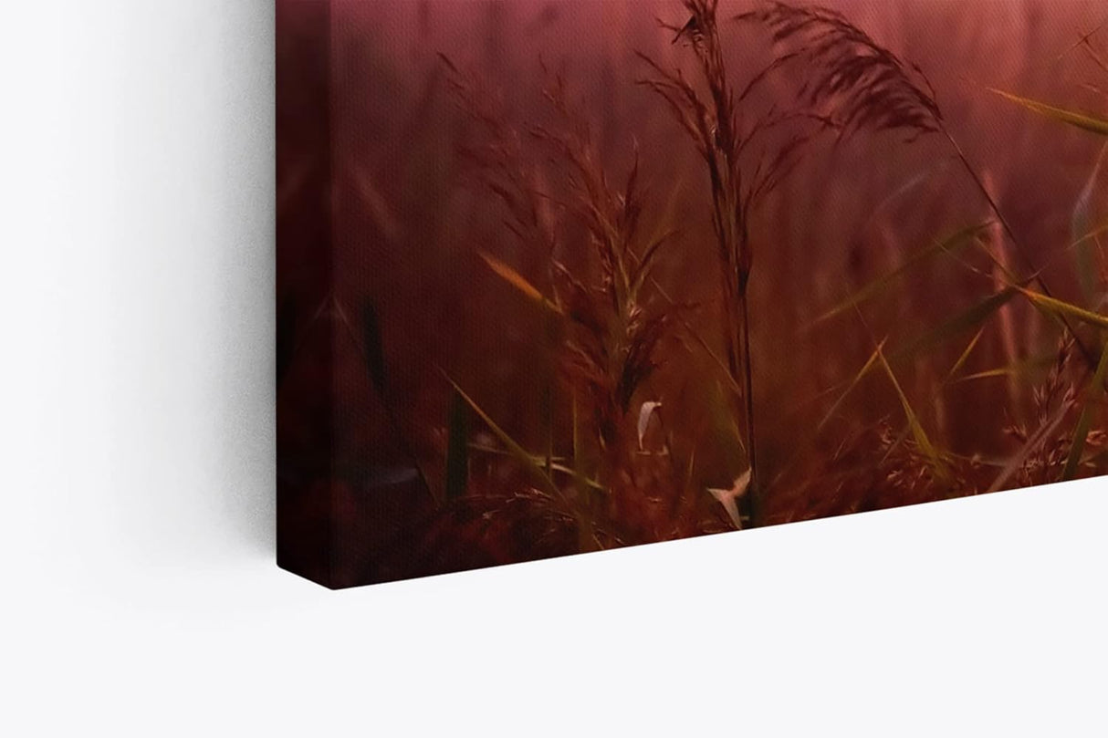 Paul Sinus Wandbild 120x80cm Weizenfeld Morgenröte Natur Feld Rosa Himmel