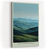 Paul Sinus Wandbild in 40x60cm The Sleeping Hills – sanfte Hügellandschaft in harmonischen Grüntönen für ruhige und stilvolle Raumgestaltung