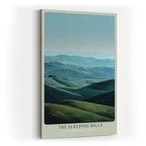 Paul Sinus Wandbild in 40x60cm The Sleeping Hills – sanfte Hügellandschaft in harmonischen Grüntönen für ruhige und stilvolle Raumgestaltung