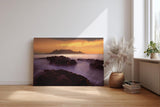Sinus Art Wandbild 120x80cm Faszinierende Silhouette des Tafelbergs in goldener Abendstimmung