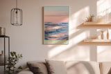 Paul Sinus Wandbild in 40x60cm Pastellfarbener Wellengang im Abendlicht mit sanften Lichtreflexen auf dem Wasser