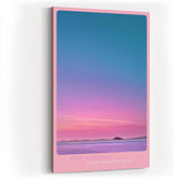 Paul Sinus Wandbild in 40x60cm Pink Horizon mit farbintensivem Sonnenaufgangshimmel in Pinkund Blautönen für moderne Wandgestaltung