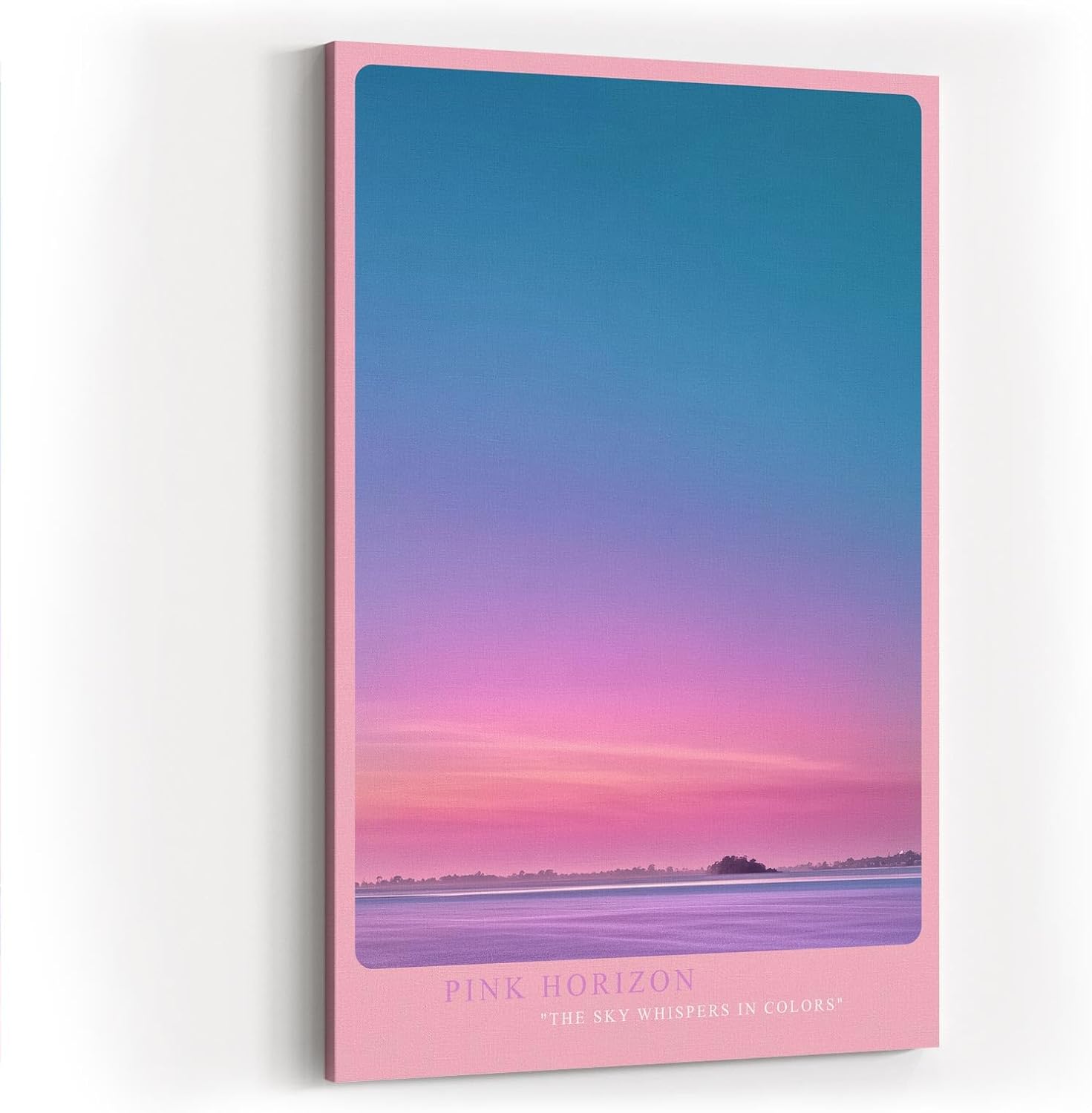 Paul Sinus Wandbild in 40x60cm Pink Horizon mit farbintensivem Sonnenaufgangshimmel in Pinkund Blautönen für moderne Wandgestaltung