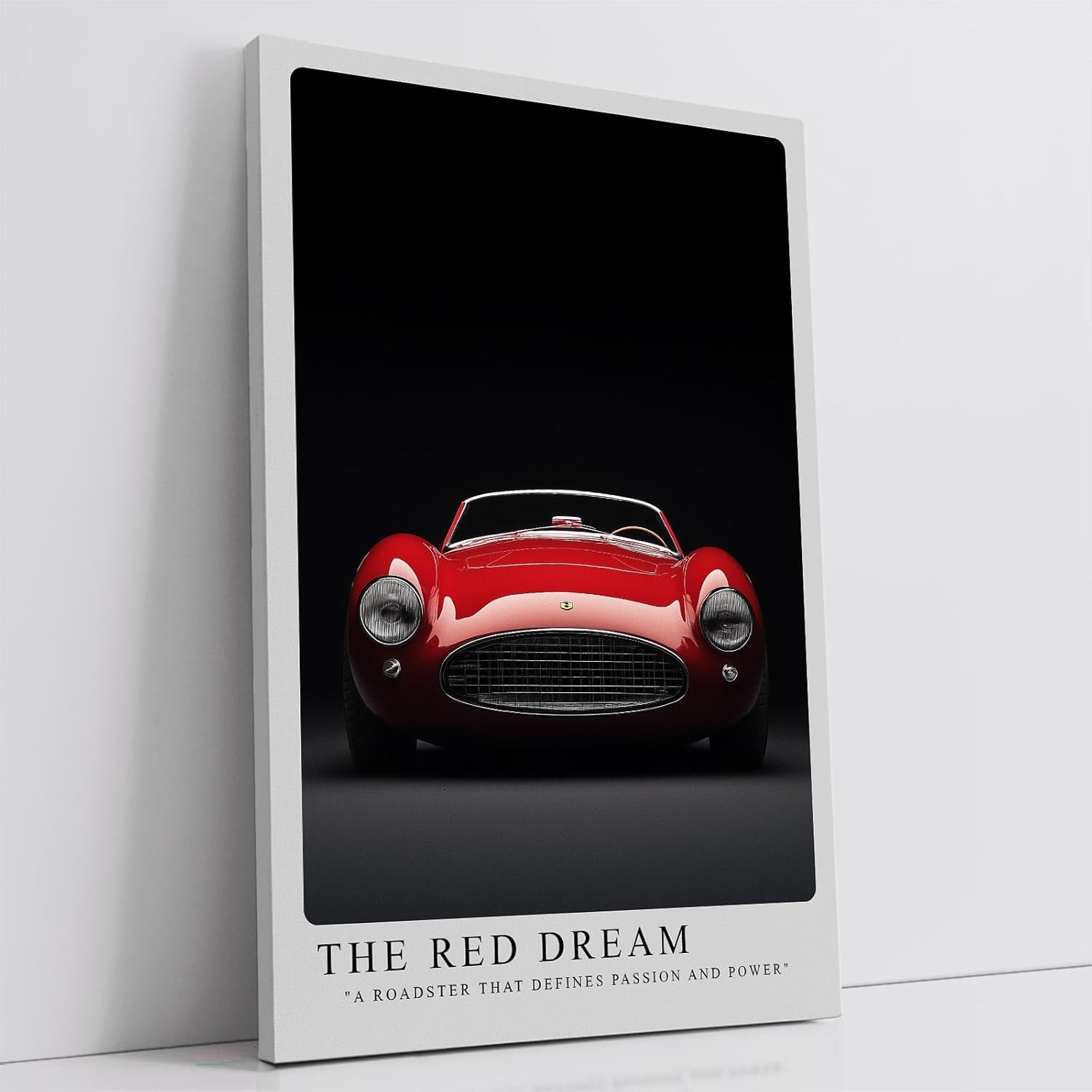 Paul Sinus Leinwandbild 80x120cm The Red Dream Klassischer Roadster Leidenschaft und Kraft Zeitlose Automobilkunst Dynamische Eleganz