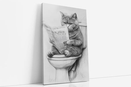 Paul Sinus Poster/Leinwandbild/Rahmenoption Lustiges Katzenbild – Witzige Klo-Deko fürs Badezimmer – Perfekt fürs Gäste-WC