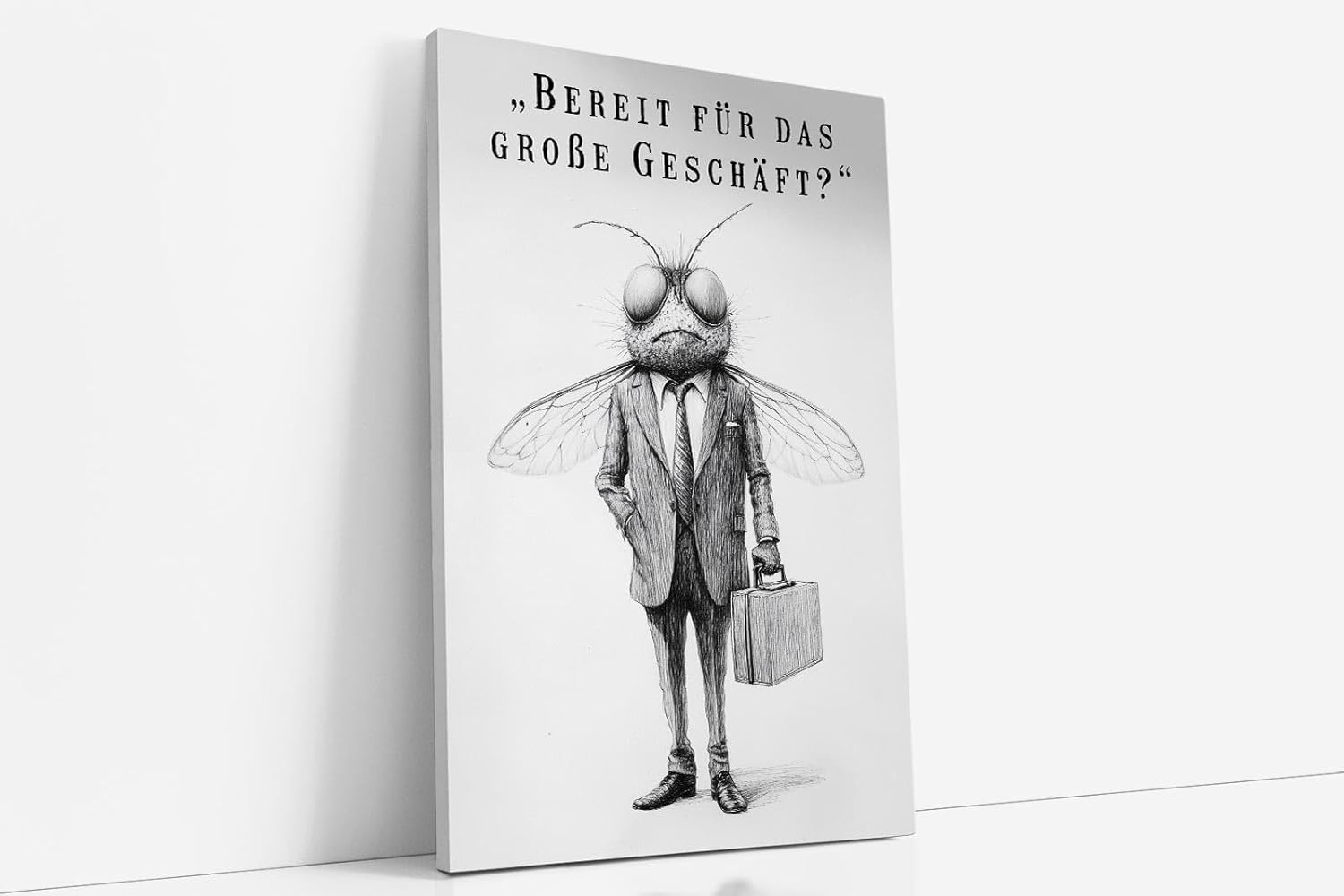 Paul Sinus Poster/Leinwandbild/Rahmenoption Lustiges Fliegenbild – Witzige Klo-Deko fürs Gäste-WC – Perfekt für Geschäftsmänner
