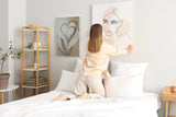 Paul Sinus 60x90cm Wandbild Herzblätter in Beige – Sanfte Formen mit moderner floraler Eleganz Blume