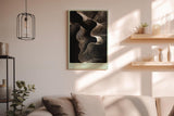 Paul Sinus Wandbild in 40x60cm The Whispering Depths – Organische Linienformen in Gold-Braun-Tönen mit tiefer plastischer Wirkung