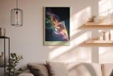Paul Sinus Wandbild in 40x60cm The Dance of Light – abstrakte Lichtkomposition in fließenden Regenbogenfarben für kreative und moderne Raumgestaltung