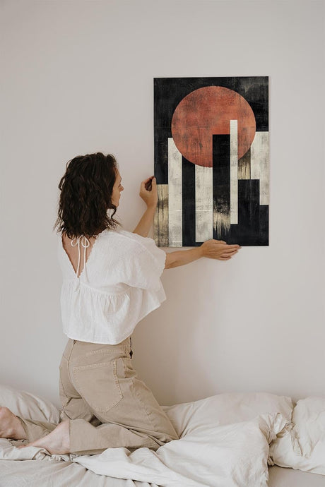 Paul Sinus 60x90cm Wandbild Visionäre Balance – Kraftvolles Fokuskunstwerk mit abstraktem Sonnenmotiv und Struktur