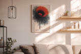 Paul Sinus Wandbild in 40x60cm Bloom of Contrast in Rot und Schwarz – Abstrakte Blüte mit intensiver Farbdynamik und künstlerischem Ausdruck