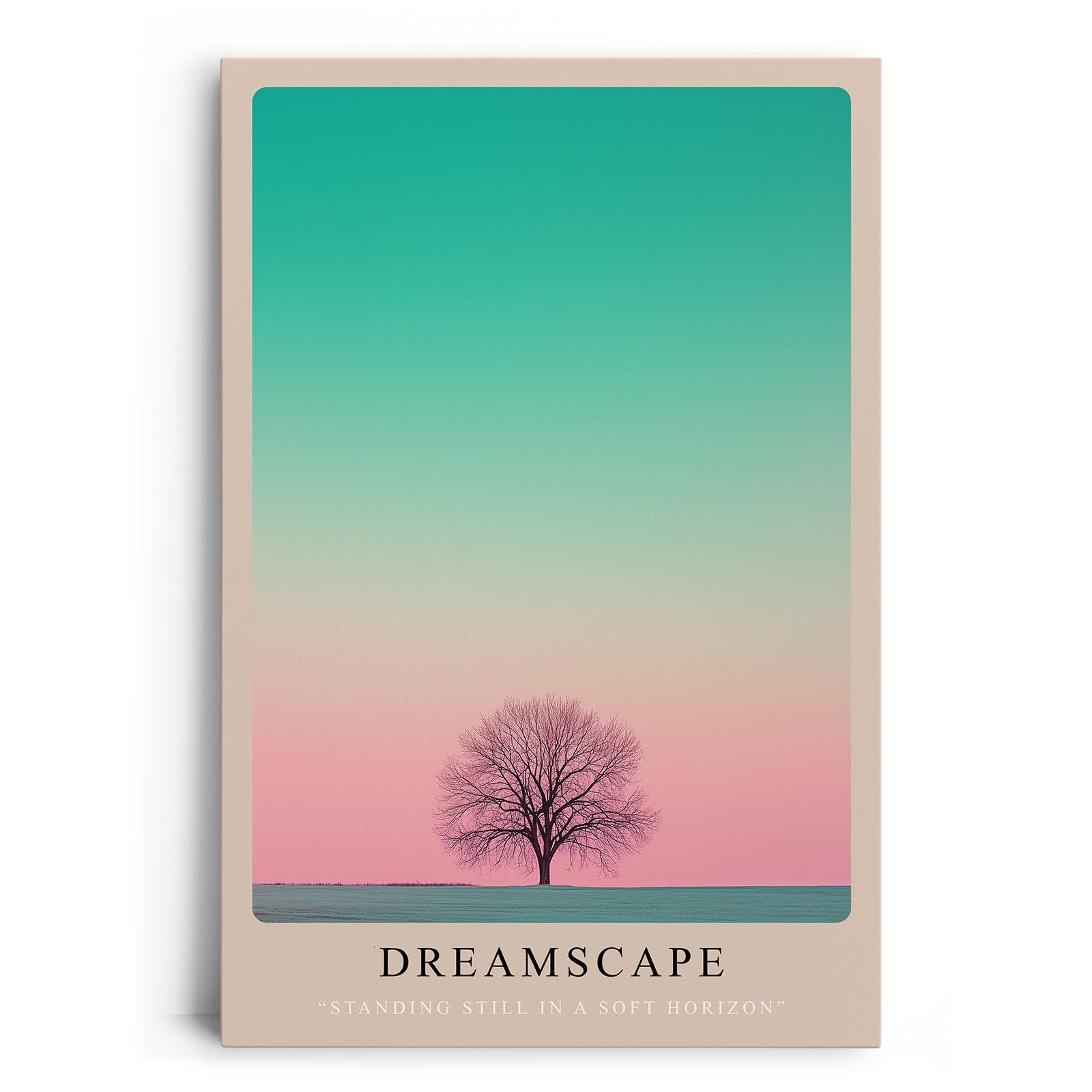 Paul Sinus Leinwandbild 80x120cm Dreamscape – Minimalismus, Natur, Farbverlauf, Ästhetik, Kunst, Träume, Harmonie, Balance, Landschaft, Meditativ, Ruhe