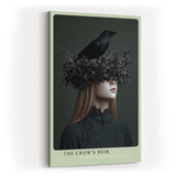 Paul Sinus Wandbild in 40x60cm The Crow's Heir – Porträt einer Frau mit Krähenkrone aus Zweigen und Blättern