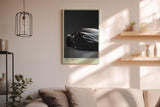 Paul Sinus Wandbild in 40x60cm The Zarquin – Futuristisches Supersportwagen-Design in tiefschwarzer Lackierung vor dunklem Hintergrund