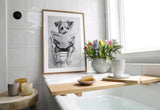 Paul Sinus Poster/Leinwandbild/Rahmenoption Lustiges Hundebild – Witzige Klo-Deko fürs Gäste-WC – Perfekt für Hundeliebhaber