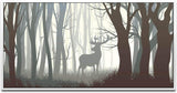 Rehbock in einem Wald ca. 130x70cm Wandbild inklusive Schattenfugenrahmen weiss - Panorama Leinwand Bild XXL Format Wandbilder Wohnzimmer Wohnung Deko Kunstdrucke