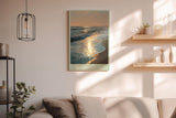 Paul Sinus Wandbild in 40x60cm Goldene Abendsonne über dem Meer mit glitzernder Wasseroberfläche und sanften Wellen