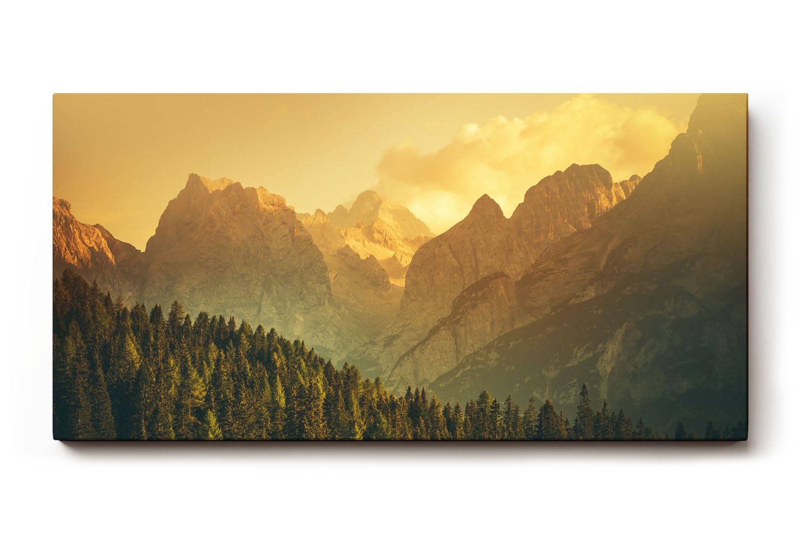 Sinus Art Wandbild 120x80cm Stimmungsvolle Abendstimmung in den Alpen – warm, beruhigend und majestätisch