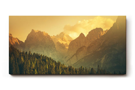 Sinus Art Wandbild 120x80cm Stimmungsvolle Abendstimmung in den Alpen – warm, beruhigend und majestätisch