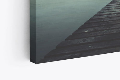 Paul Sinus Wandbild 120x80cm Meer Holzsteg Businessman Regenschirm Grau Regen