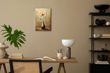 Paul Sinus 60x90cm Wandbild Goldene Harmonie – Elegante Einzelblume in Braun und Beige als stilvolle Wanddeko mit Fokuskeyword