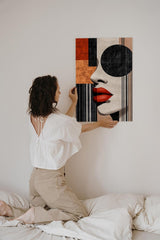 Paul Sinus 60x90cm Wandbild Urban Glamour – Abstraktes Frauenporträt in kraftvoller Form auf Leinwand Holzrahmen