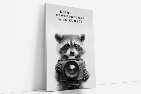 Paul Sinus Poster/Leinwandbild/Rahmenoption Lustiges Waschbärbild – Witzige Klo-Deko fürs Gäste-WC – Perfekt für Humorvolle