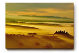 Sinus Art Wandbild 120x80cm Malerische Landschaft der Toskana mit Nebelfeldern und Sonnenlicht – beruhigend und träumerisch