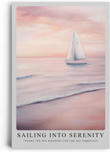Paul Sinus Leinwandbild 60x90cm malerische Segelboot-Szene mit sanften Pastelltönen, beruhigende Wandkunst mit ruhiger Meereslandschaft