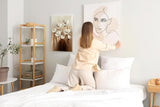 Paul Sinus 60x90cm Wandbild Kraft der Blüten in Beige Braun – Ausdrucksstarke Naturkunst mit floralem Flair Blume