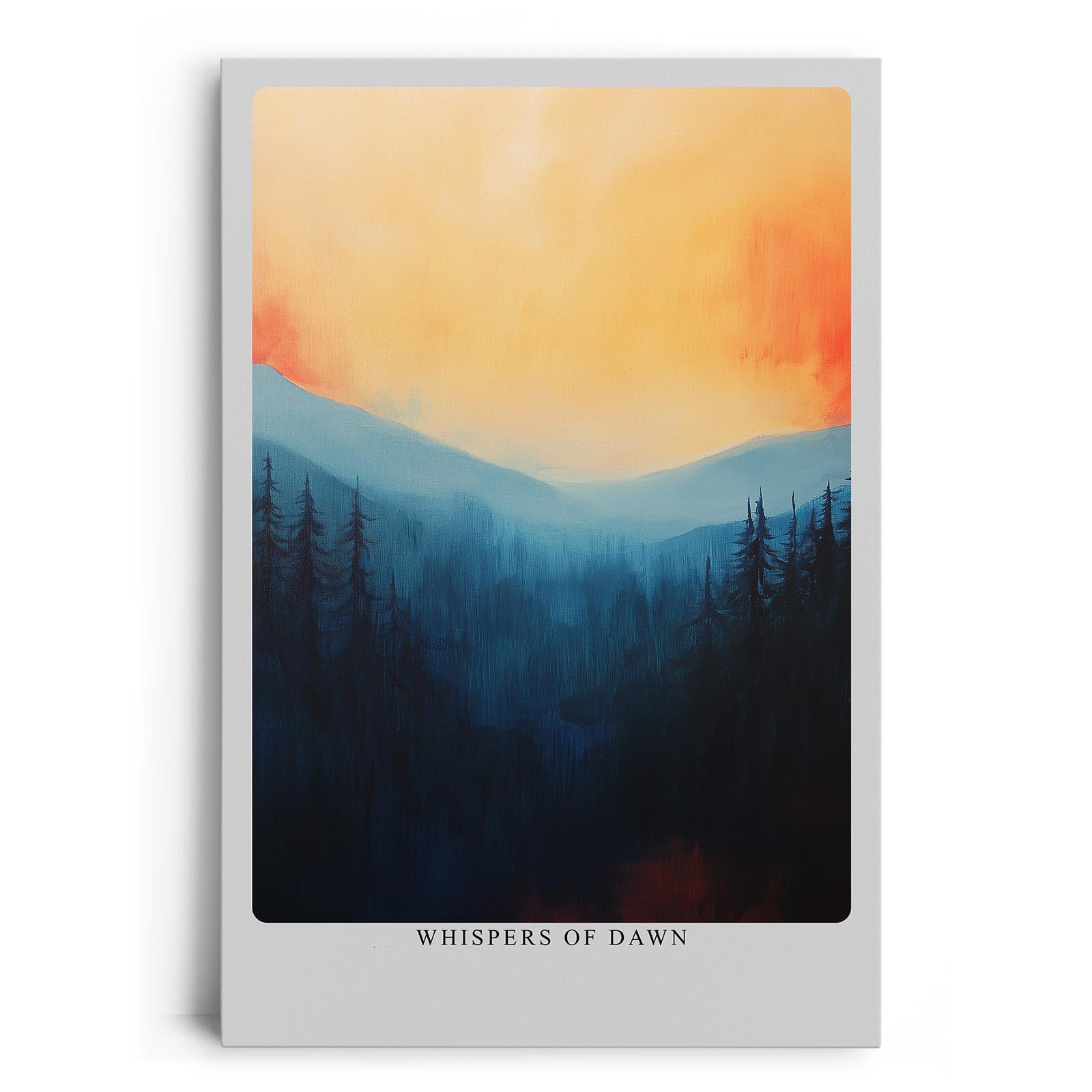 Paul Sinus Leinwandbild 80x120cm Mystischer Morgengrauen – Traumhafte Berglandschaft in sanften Farben mit nebelverhangenen Tälern