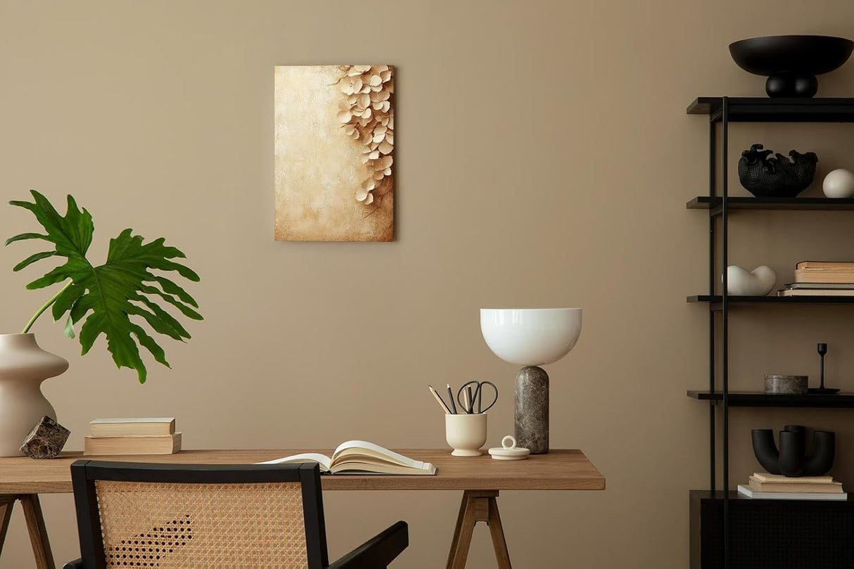Paul Sinus 60x90cm Wandbild Hängende Blütenpracht in Beige – Stilvolle Natürlichkeit mit floraler Harmonie Blume