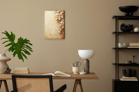 Paul Sinus 60x90cm Wandbild Hängende Blütenpracht in Beige – Stilvolle Natürlichkeit mit floraler Harmonie Blume