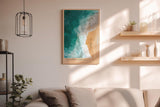 Paul Sinus Wandbild in 40x60cm Algarve Portugal – Luftaufnahme von Küste und Meer in Türkisund Goldtönen