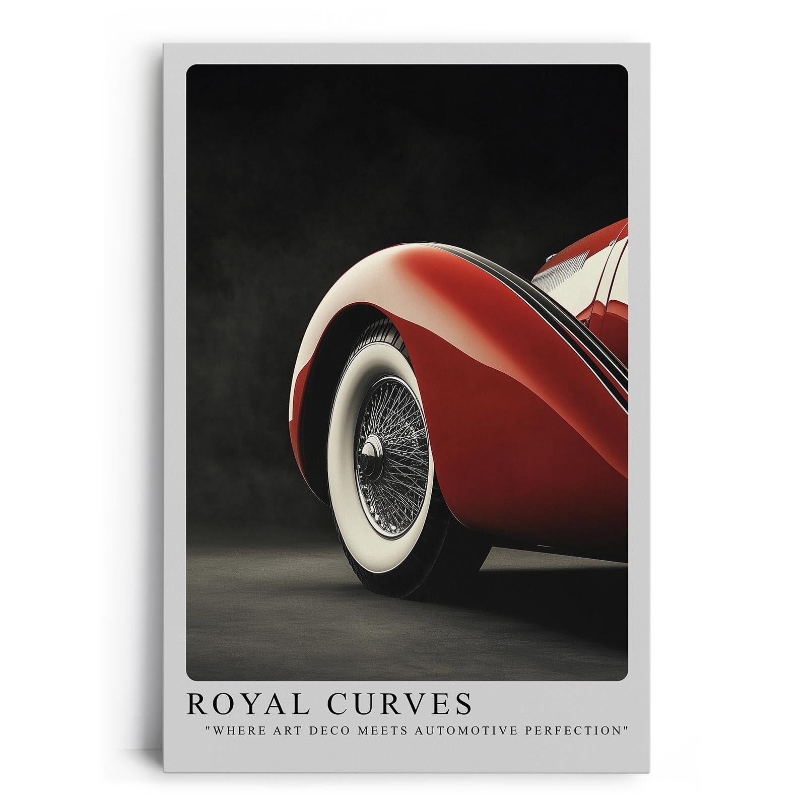 Paul Sinus Leinwandbild 60x90cm Royal Curves Art-déco-Automobil Ästhetische Eleganz Klassisches Design Zeitlose Schönheit Hochwertige Wandkunst