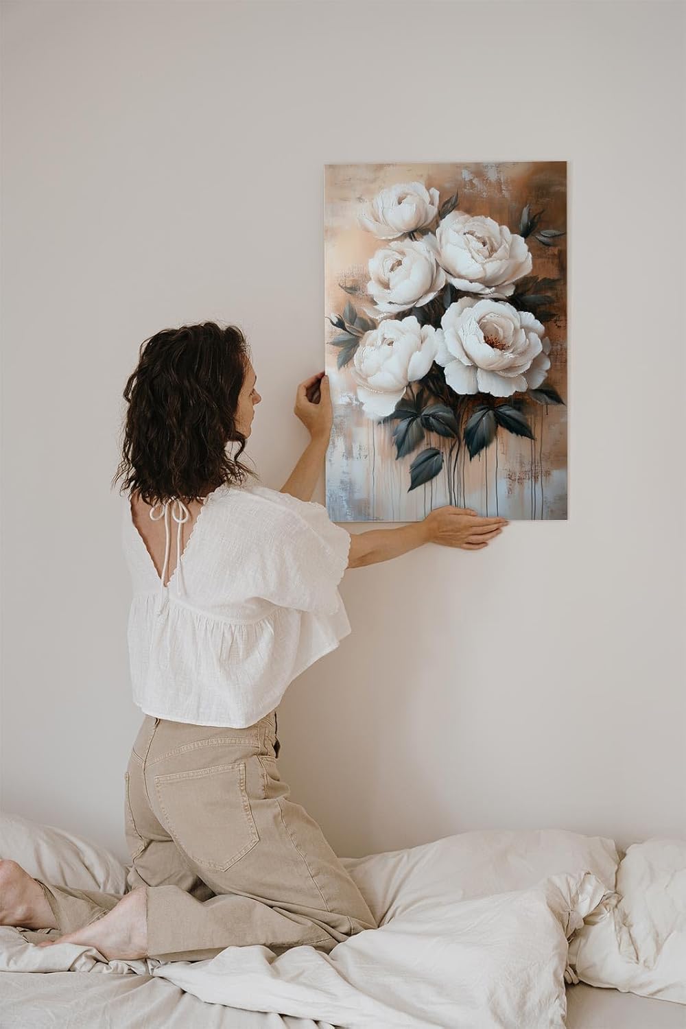 Paul Sinus 60x90cm Wandbild Rosenpracht in Beige – Eindrucksvolle Blütenvielfalt mit stilvoller Blume