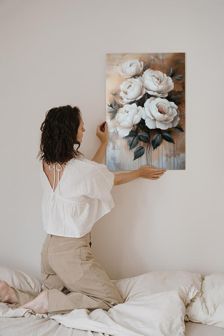 Paul Sinus 60x90cm Wandbild Rosenpracht in Beige – Eindrucksvolle Blütenvielfalt mit stilvoller Blume