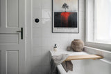 Paul Sinus Leinwandbild 80x120cm Roots of Blood – Symbolischer Baum mit dramatischen roten Wurzeln auf abstrakter Leinwand